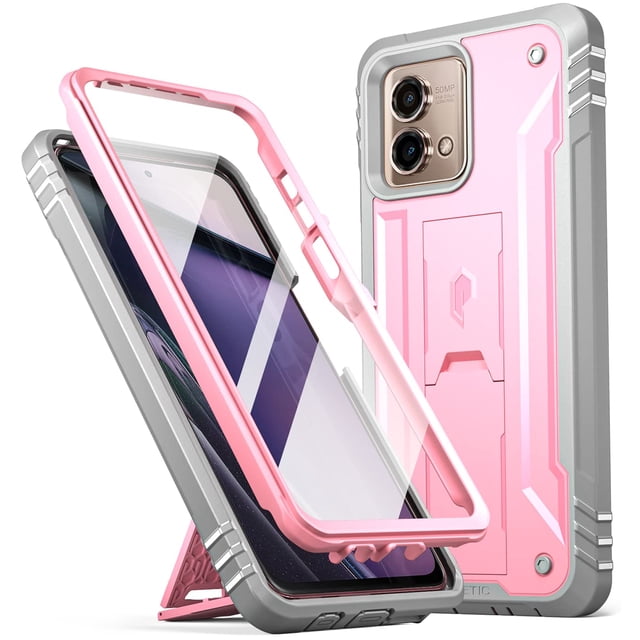Poetic Étui Révolution pour Motorola Moto g Stylus 5G 2023, Étui Intégrale Robuste avec Béquille, Rose