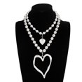 thumbnail image 6 of NICKSUN Y2k Large Hollow Heart Necklaces for Women, Big Chunky Heart Pendant Necklace Exaggerated Double Layered Hearts Gold/Silver Beaded Choker Necklace Dainty Statement Jewelry Gift, 6 of 7