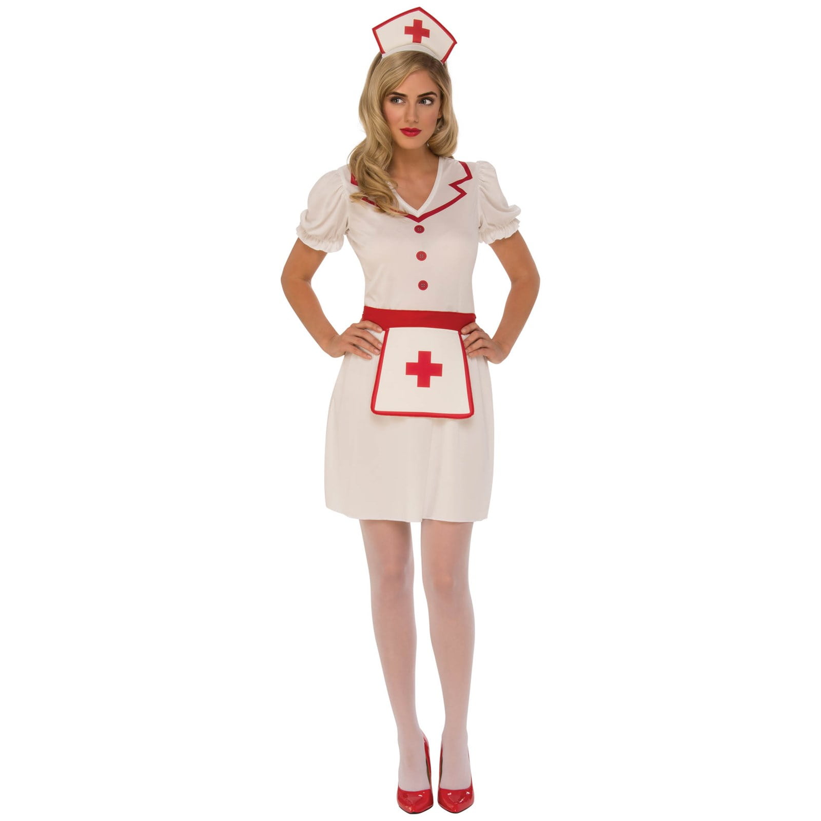 Details about   UNDERWRAPS NURSE FITTED SHIRT WITH HAT WOMEN HALLOWEEN COSTUME 