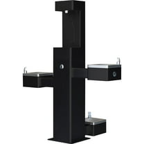 Outdoor Bottle Filler & Bi-Level Drinking Fountain & Pet Station, Black Powder Coat