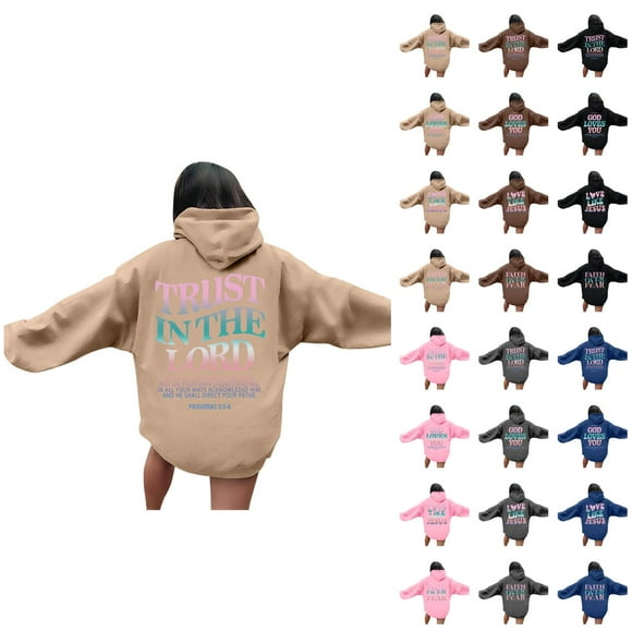 Womens Hoodie 2025 Christian Hoodies Y2K Graphic Hoodies with Pockets Hooded Sweatshirt Hoodie Women Pullover