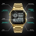 thumbnail image 3 of Bomieux Watches for Man Classic Square Stainless Steel Digital Watch with Dual Time, Stopwatch, Alarm & Calendar Gift for Men, 3 of 7