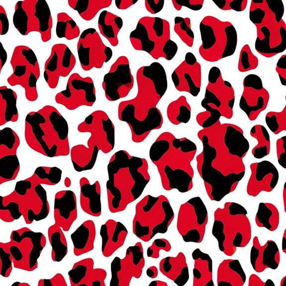 Peel and Stick Wallpaper Red Black Leopard Print White Wall Mural 17.7in x 9.8ft Self Adhesive Removable Wall Paper Renter Friendly Wallpaper for Bedroom Living Room Cabinets
