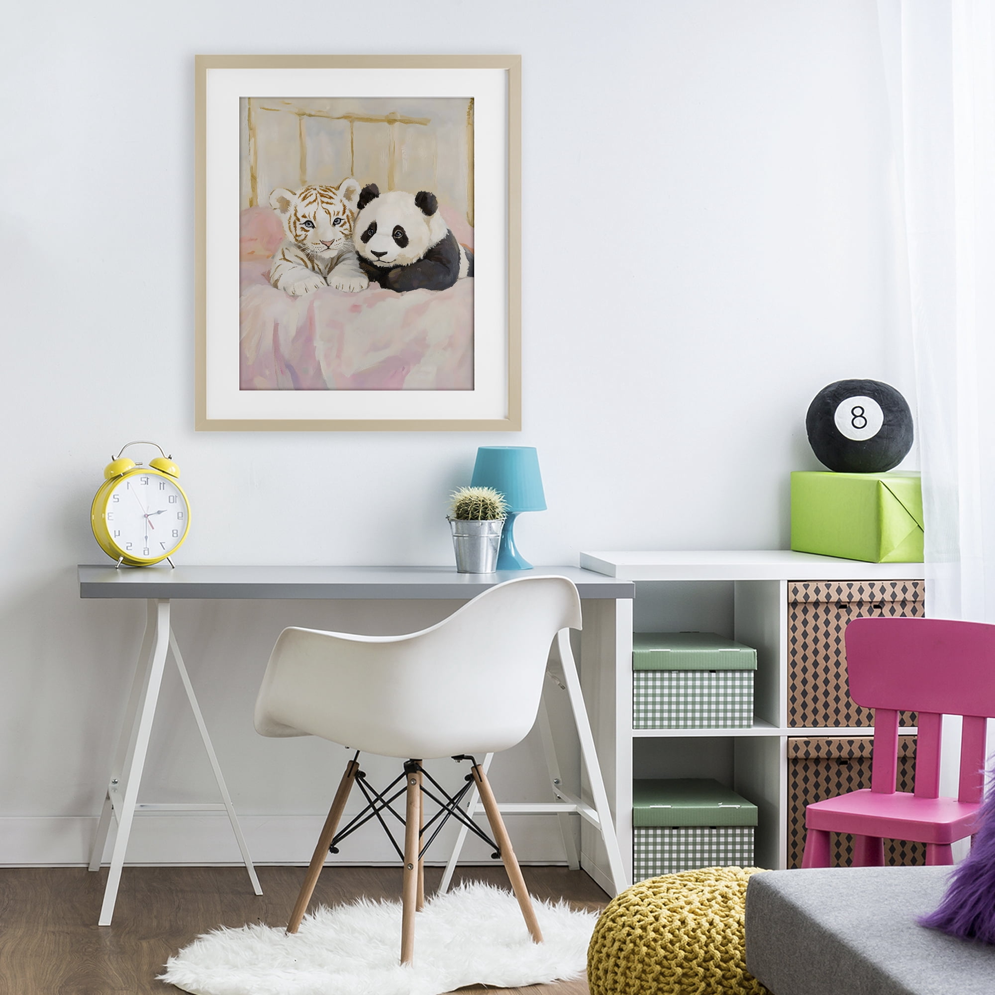 Stupell Industries Baby Panda & Tiger Cuddles Birch Framed Print Under Glass, design by The Prints Vibe