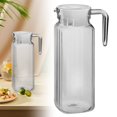 thumbnail image 4 of WUXIAB Transparent Cold Water Pot Acrylic Unbreakable Pitcher,Bpa-Free Plastic Pitcher,Heat-Resistant Pitcher With Lid,Ribbed Pitcher With Handle,Clear Drink Pitcher,Tea Juice Water Pitcher B 1.3L, 4 of 8