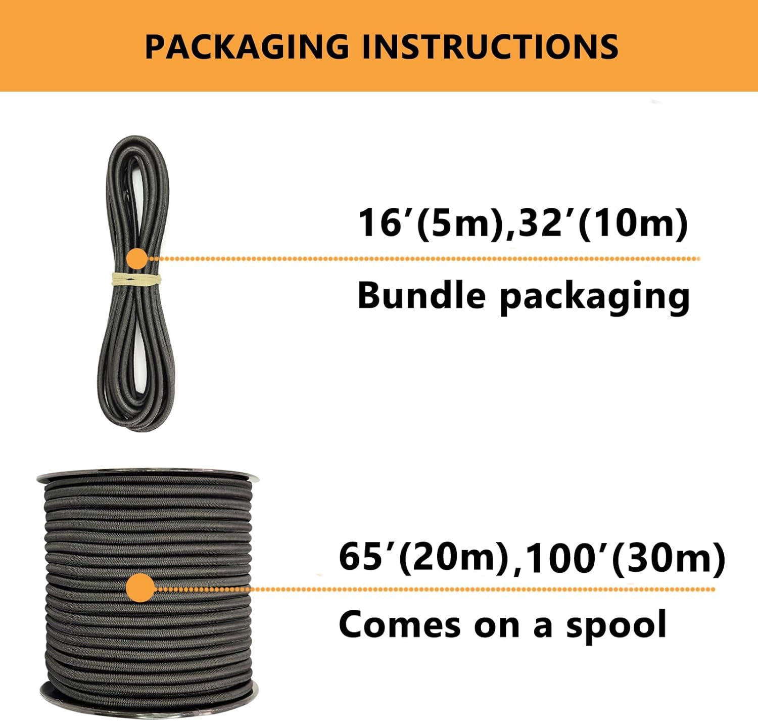 MKEUDQ-1/4" x 16' Marine Grade Bungee Cord Elastic Shock Cord, Kayak Stretch String Rope, Heavy Duty Bungee Shock Cords for Repairing Tent Poles, DIY, Tie Downs (Black White Camo)
