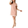 thumbnail image 1 of INSPIRAR CHIC Camisón de Mujer de Encaje con Manga Corta en V Suave Pijamas de Lunares Rosa XX-Large, 1 of 7