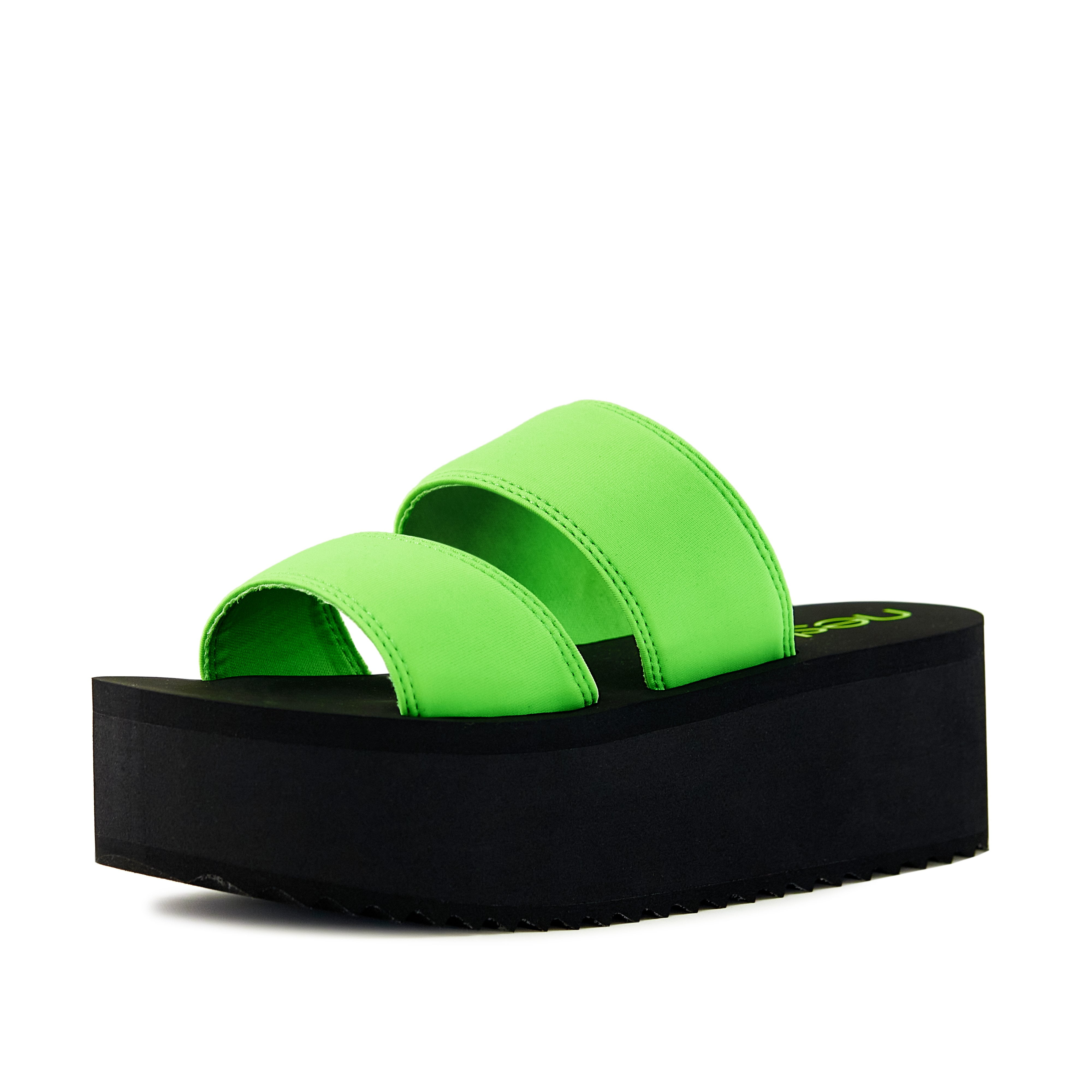Nest Shoes Women's Platform Sandal 2 Band - Green - 5