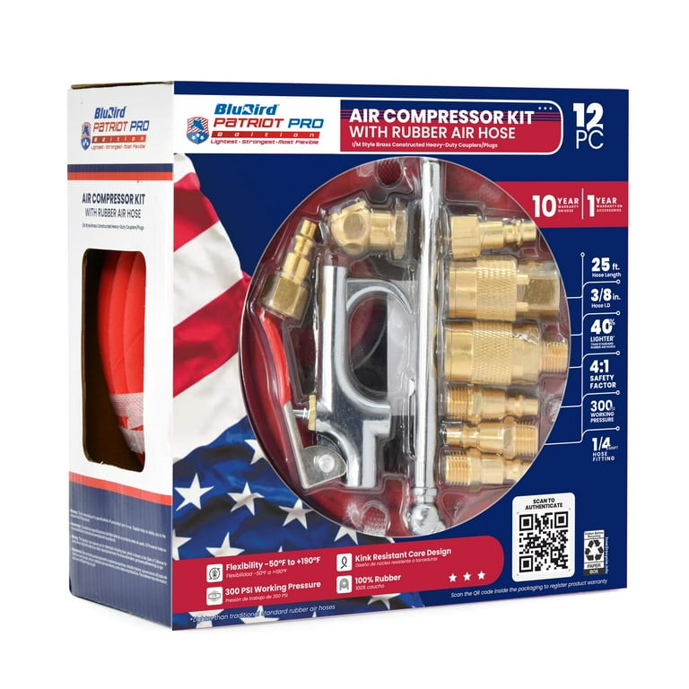 BluBird Patriot Pro Rubber Air Hose 3/8