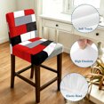 thumbnail image 4 of Red Grey Geometric Bar Stool Cover Set of 6, Modern Black White Abstract Art Stretch Bar Chair Cover, Removable Washable Pub Counter Stool Chair Slipcover for Kitchen Dining Room Pub Cafe, 4 of 9