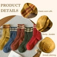 thumbnail image 3 of 5 Pairs Women's Vintage Wool Socks, Super Cozy Thick Winter Hiking Crew Socks, 3 of 7