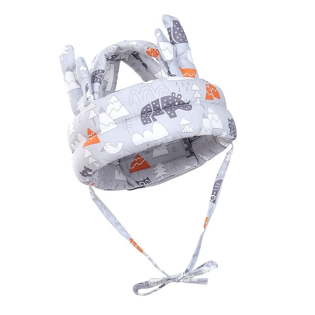Casco de seguridad para bebés, cómodo, suave, transpirable, ligero, para niños de 5 a 24 meses, color gris.
