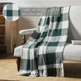 thumbnail image 3 of VHC Brands Annie Buffalo Check Farmhouse Country Rustic Woven Throw Blanket for Bedroom Living Room Sofa Couch Checkered White Green 50x60, 3 of 3