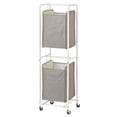 thumbnail image 6 of mDesign Vertical Portable Laundry Hamper Basket - Metal Frame - Taupe/White, 6 of 6