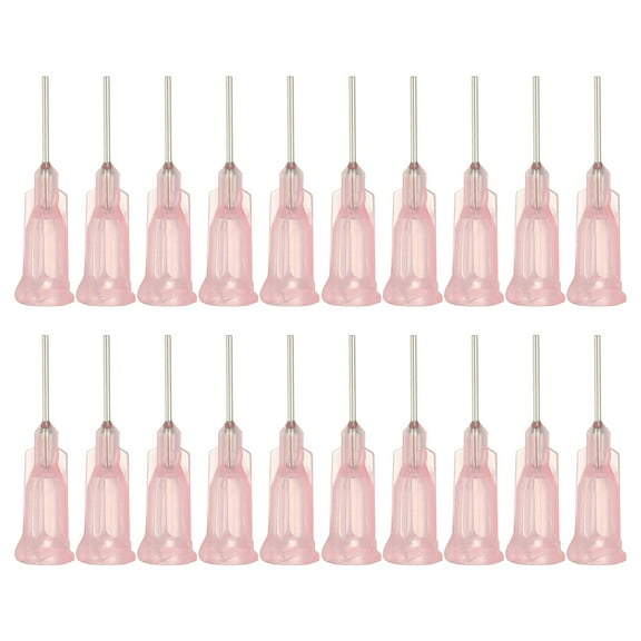 20Ga Dispensing Needles, 102PCS 1/2 Inch Industrial Blunt Tip Dispensing Needle Syringes with Luer Lock Needle for Refilling Liquid Inks Adhesive Glue Oil,Pink