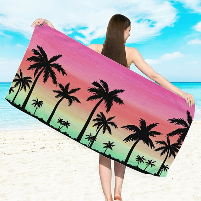 European And American Double-sided Towel Cloth Beach Towel-border Printing Microfiber Beach Swimming Towel
