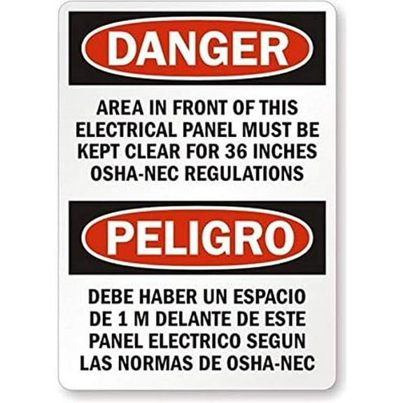 Warning Sign Danger: Area in Front of This Electrical Panel Must Be Sign Business Sign 12X8 Inches Metal Tin Sign