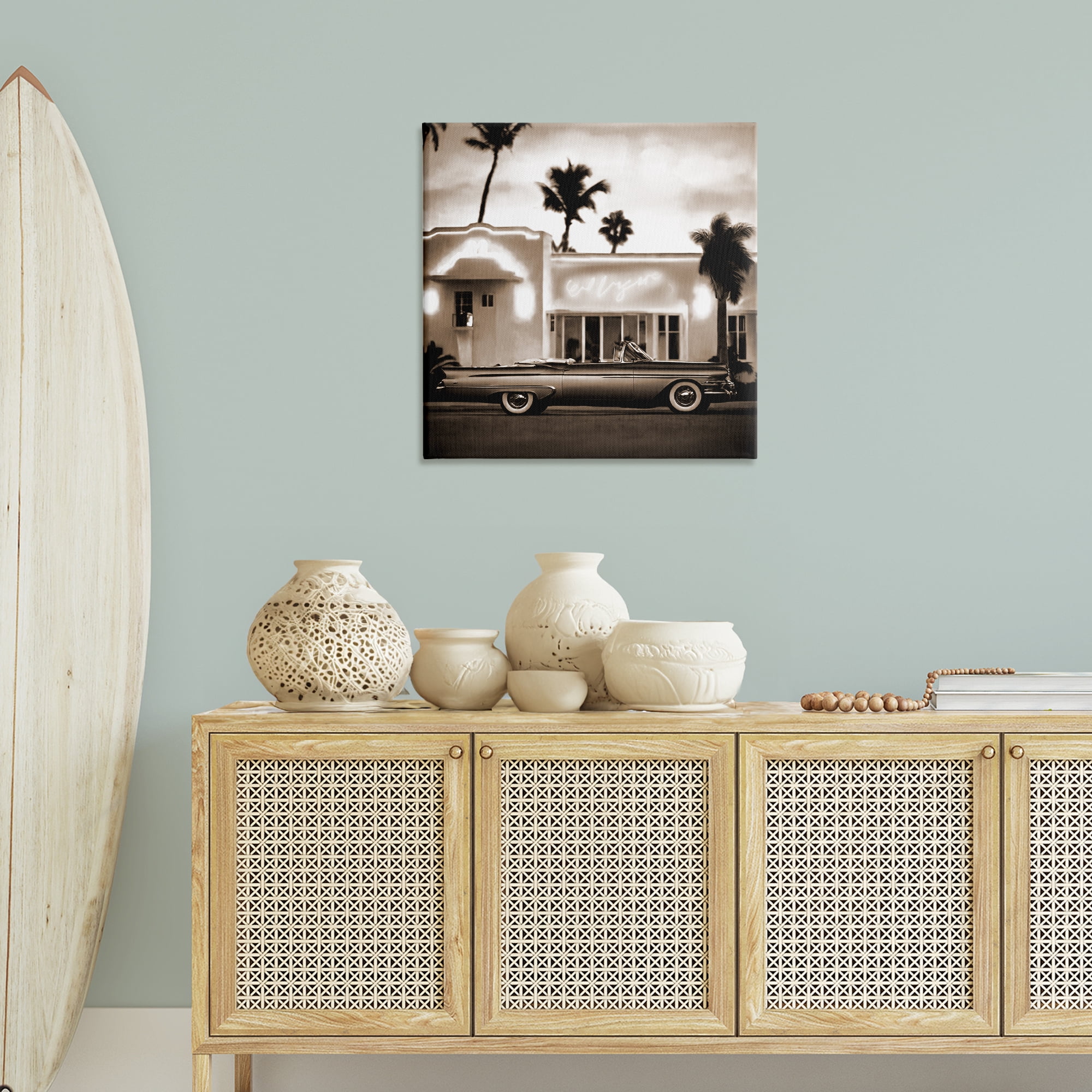 Stupell Industries Sepia Classic Car Transportation Painting Wrapped Canvas Art Print Wall Art, 30 x 30
