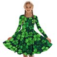 thumbnail image 4 of Lvshlubb St. Patrick's Day Kids Dresses Girls Long Sleeve Trundown Collar Party A-Line Dress Vestidos Size 4-14, 4 of 6