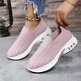 thumbnail image 6 of BYHONG Women's Casual Flat Sneakers Solid Color Lightweight Casual Sneakers Casual Shoes for Women Pink 8.5, 6 of 8
