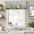 thumbnail image 3 of Spring Poppy Watercolor Flower Valances for Windows,Kitchen Valance Rod Pocket Short Curtain, Beach Scene Oil Painting Art Valance Curtain Window Valances for Bedroom Bathroom Living Room 60x18in, 3 of 9