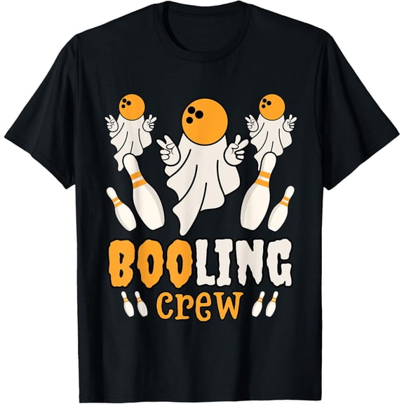 Funny Ghost Boo Booling Lover Lazy Halloween Costume Bowling T-Shirt