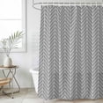 thumbnail image 6 of Grey Geometric Shower Curtain Set - Long 72" x 84" Washable Bathtub Curtain with 12 Hooks, Modern Pure Color Abstract Striped Waterproof Fabric Stall Shower Curtains for Bathroom/Bathtub Décor, 6 of 6