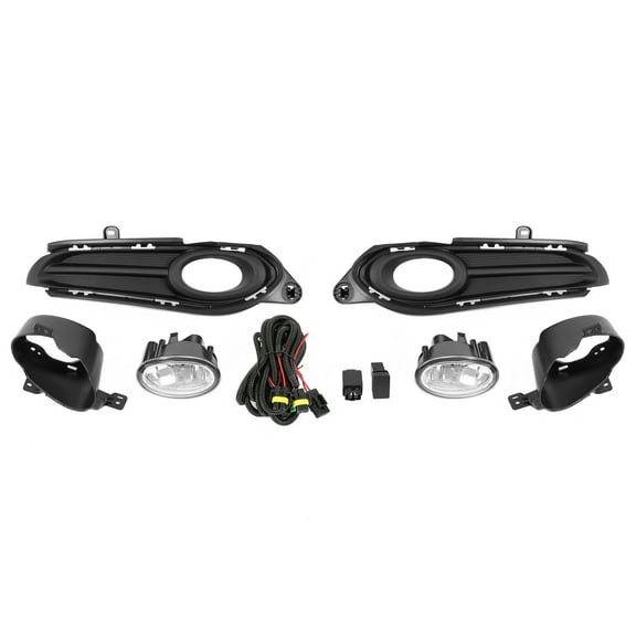 CCPAO Compatible with 2016-2018 Honda HR-V HRV Pair Clear Fog Lights Bumper Lamps Bezel Switch