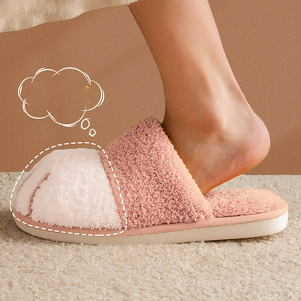 Zapatillas de algodón de nuevo estilo para mujer, zapatillas cálidas de suela blanda con dibujos animados para el hogar de otoño e invierno para mujer Wmkox8yii hj789
