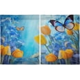 thumbnail image 2 of 24 Inch Length Kitchen Curtains Tulips Butterflies 2 Panels Half Window Sheer Curtains Rod Pocket Farmhouse Short Drapes for Bathroom Cafe Basement Home Decor, 2 of 7
