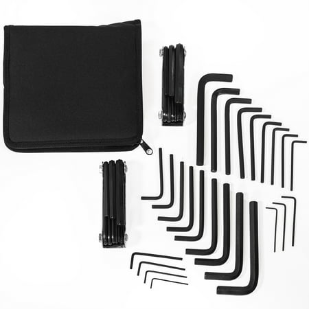 

XtremepowerUS 45pcs Combo Set SAE & Metric Hex Key Allen Wrench MM Folding Arm with Carrying Case