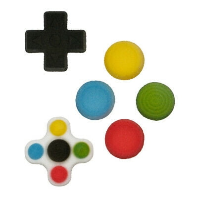 Cake Decorating Video - Video Game Controller Gamer Buttons Edible Sugar Decorations - 12 Count - 49593 - National Cake Supply