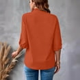 thumbnail image 4 of Camisa de Manga Corta con Cuello en V de las Señoras Casual, de Moda de Color Sólido para el Verano, 4 of 7