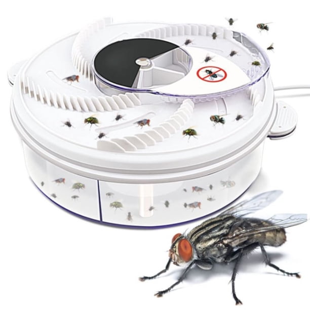 Trampa eléctrica para moscas, rotación automática, atrapamoscas reutilizable para moscas domésticas, dispositivo de control de moscas interior rápido instantáneo, no tóxico, sin ruido, trampas pa