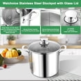 thumbnail image 6 of Walchoice 8 Quart 18/10 Stainless Steel Stockpot with Glass Lid, Extra Large Soup Pot Cookware with Measuring Markings for Cooking Simmering Stewing, Dishwasher Safe, 6 of 7