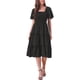 thumbnail image 2 of Vestido Midi Boho de Allegra K para Mujer, con escote cuadrado, mangas cortas, diseño en capas, fluido y con fruncidos, color negro, talla S, 2 of 5