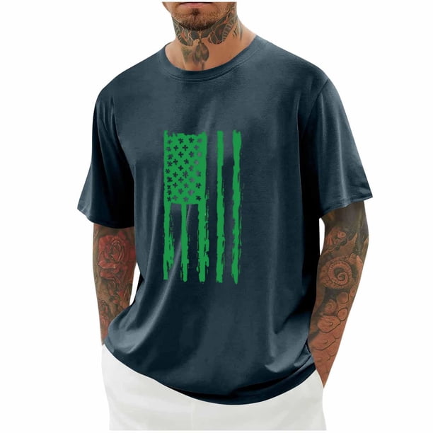 Tops para hombre, blusas y camisas de cuello redondo y manga corta para hombre, blusas casuales de moda con cuello redondo y manga corta para hombre, blusas para hombre