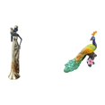 thumbnail image 1 of Figura de mujer africana,Estatua artesanal de una dama tribal africana,hecha a mano,para cafetería.,Estatua de pavo real,Estatua de pavo real,adorno de escritorio creativo y, 1 of 8