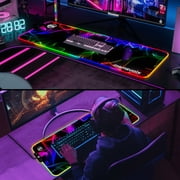 memzuoix LED Mouse pad 31.5×11.8 Inch, Large RGB Glow Gaming Mouse Pad for Computer Keyboard, 12 Cool Lighting Modes, Anti-Slip Base, Waterproof, Stain Resistant, Desk Mouse pad for Wireless mouse