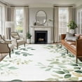 thumbnail image 2 of 8x10 Area Rugs, Teal Eucalyptus Leaves Non-Skid Rubber Backing Large Rectangle Rugs - Living Room Bedroom Home Office, Summer Botanical Spring Weeping Indoor Floor Mat Carpets Washable Rug, 2 of 9