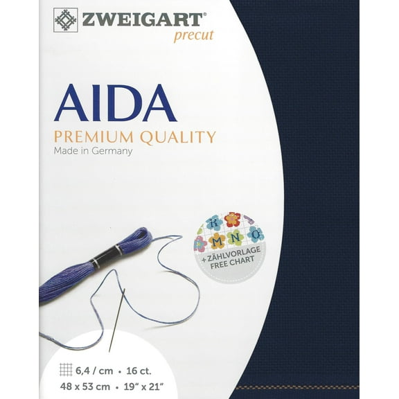 Precut Zweigart Aida 16 count Navy Blue 3251/589