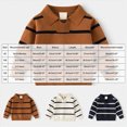 thumbnail image 4 of KPOPLK Boys Shirts Toddler Boys Long Sleeve Collar Sripe Print Fall T-Shirts Casual Tops Tees 1T 2T 3T 4T 5T 6T(2-3 Years,Brown), 4 of 8