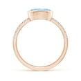 thumbnail image 2 of ANGARA Natural Bezel-Set Oval 1 ct Aquamarine and Diamond Ring in 14K Rose Gold for Women (Size-8x6mm) | March Birthstone, Birthday, Anniversary, Jewelry Gift for Women | Natural Aquamarine Ring, 2 of 10