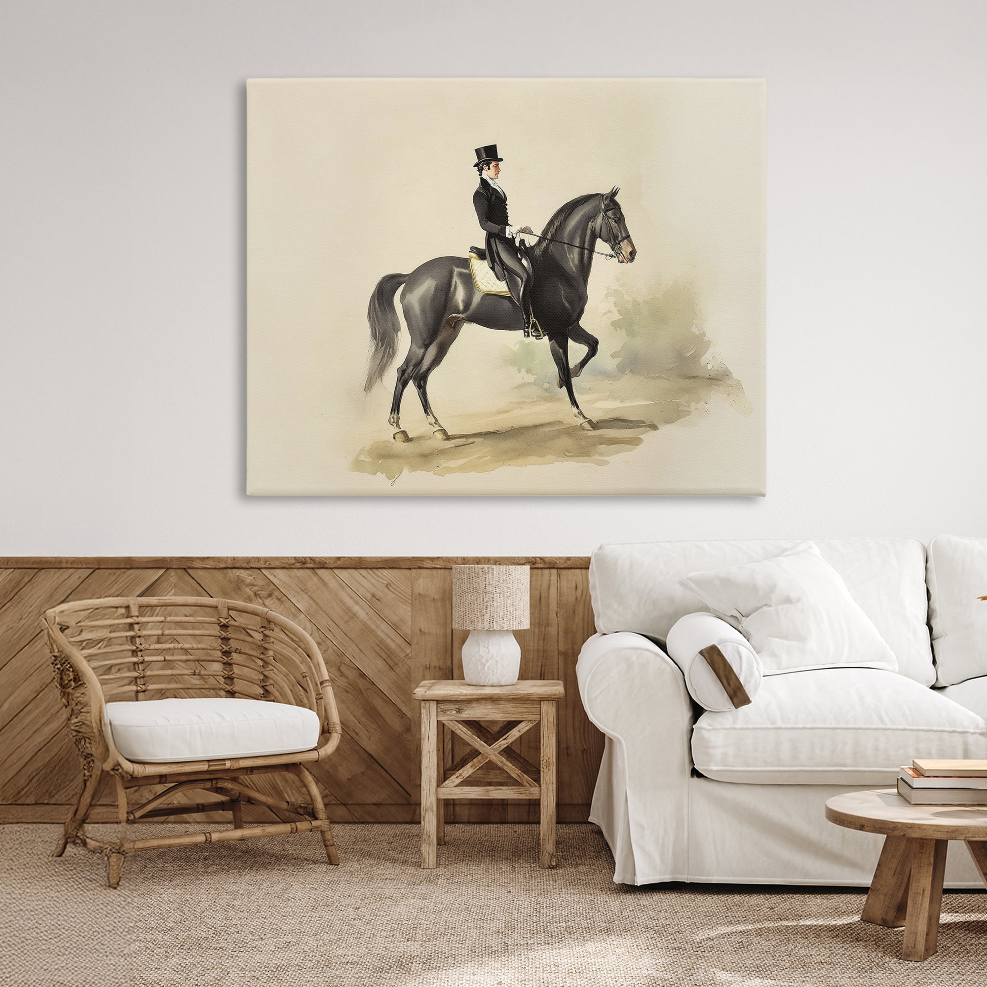 Stupell Industries Gentleman On A Horse Canvas Wall Art, design by Sisi and Seb