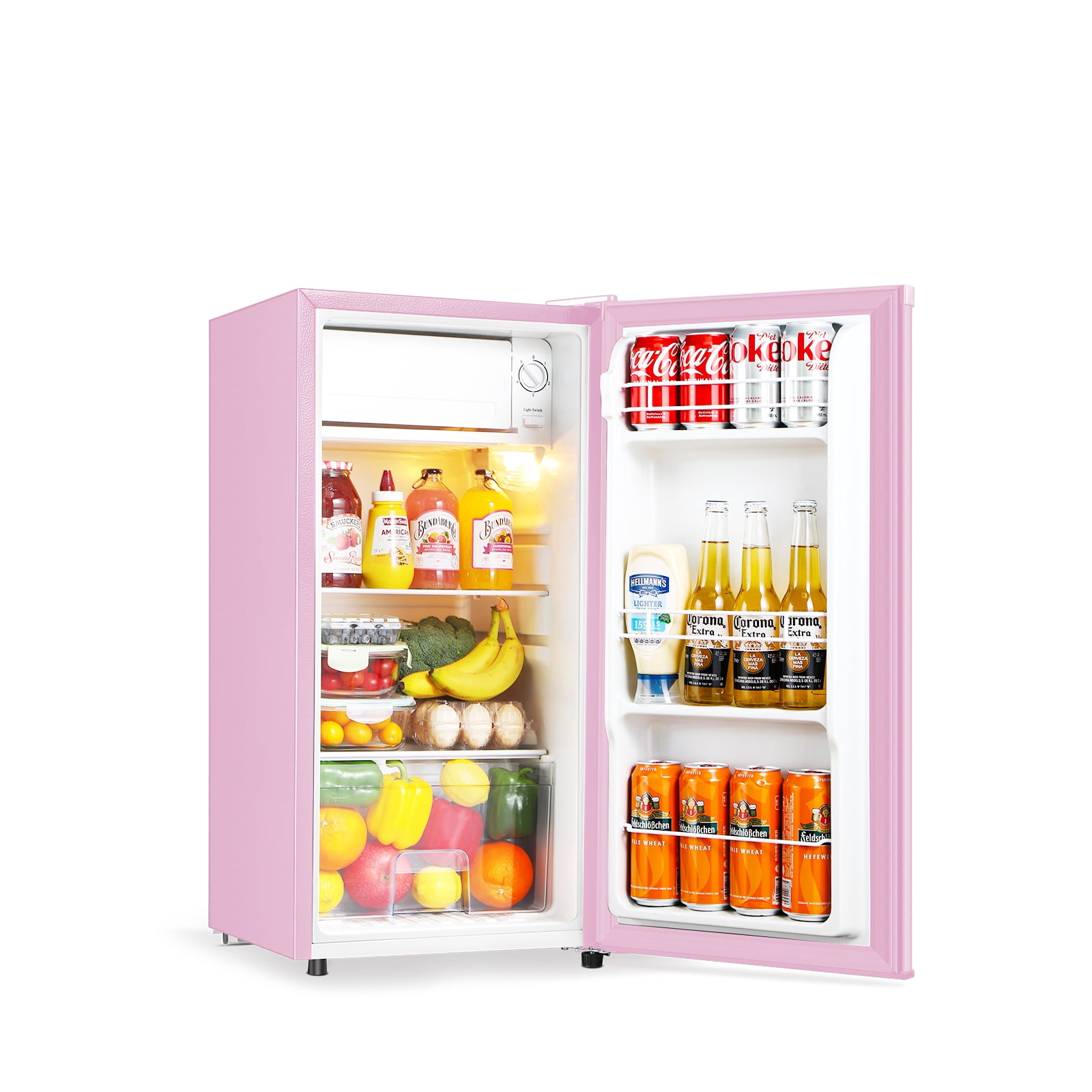 PhiloDeco 3.1 Cu.Ft Compact Refrigerator with Freezer, Adjustable Thermostat, Removable Shelves, Mini Fridge for Apartment, Office, Dorm, Pink
