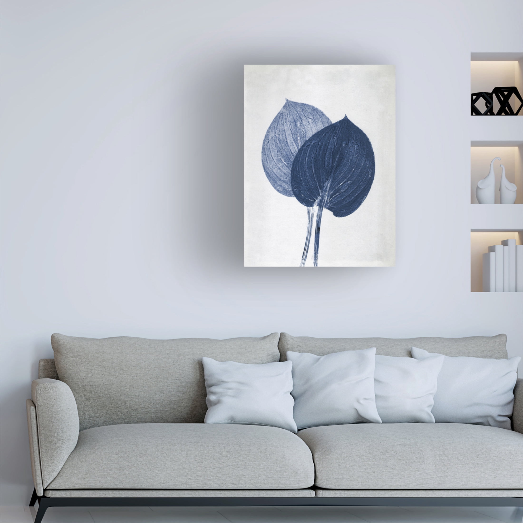 Canvas Wall Art - Pernille Folcarelli 'Hosta 2 Blue' Wall Art for Living Room, Bedroom, or Office Décor by Trademark Fine Art - 24 x 32 Inches