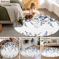thumbnail image 5 of Round Rugs 7Ft, Blue Grey Eucalyptus Round Area Rug Washable Indoor Throw Carpet, Watercolor Spring Weeping Botanical Large Non Slip Circle Rug for Dining Room Playroom Home Decor Aesthetic, 5 of 8