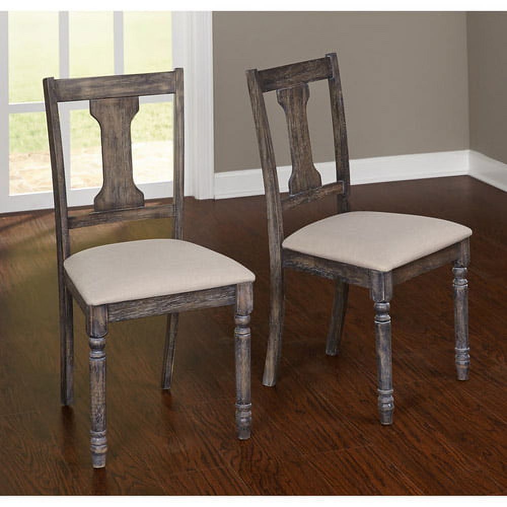 Burntwood Dining Chair, Set of 2, Weathered Grey