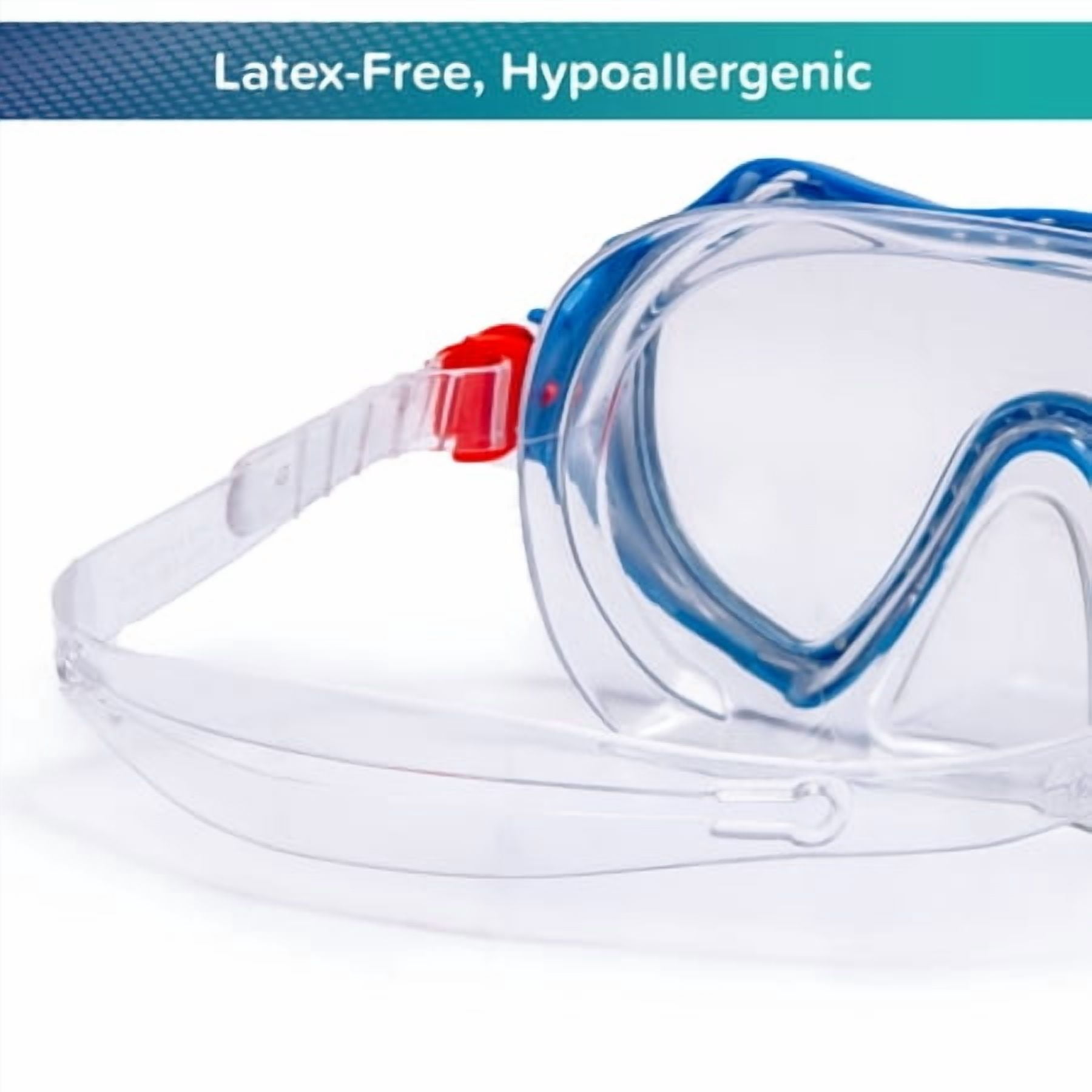(4 pack) Aqua Dolfino Youth Latex Free Swim Mask Goggle for Children 6+, Blue