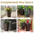 thumbnail image 4 of Sunnydaze Modern Decorative Standing Square Polyrattan Planter Containers - 20" Tall - Brown - 2-Pack, 4 of 10